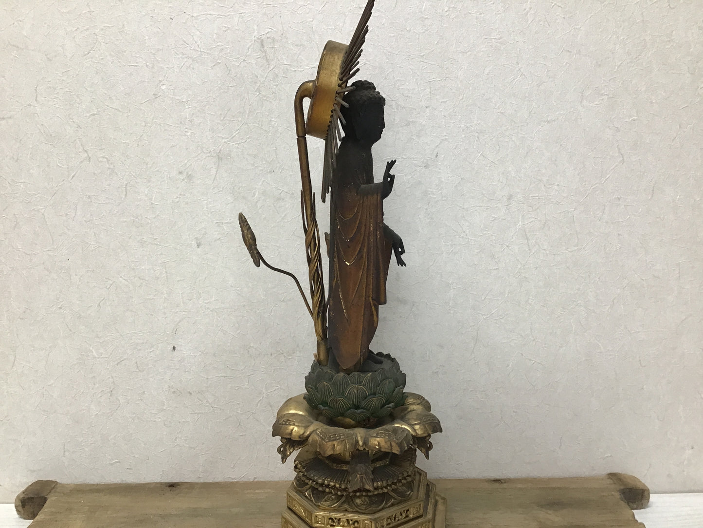 Y2396 STATUE Amida Nyorai Amithaba vintage figure Japan antique interior decor