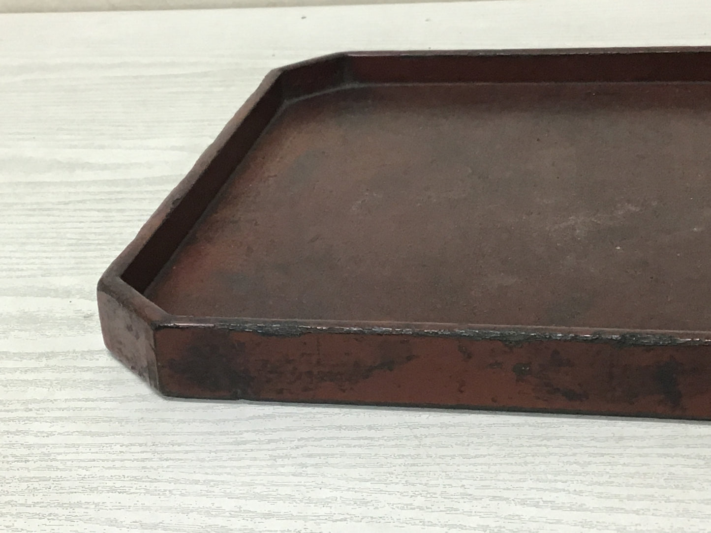 Y2426 TRAY Negoro lacquerware splayed OBON OZEN signed box Japan antique vintage