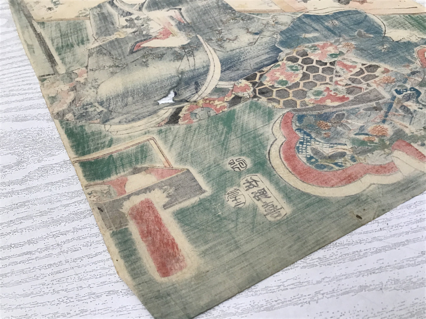 Y2466 WOODBLOCK PRINT Kuniteru 1 piece Japanese Ukiyoe vintage painting art