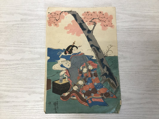 Y2467 WOODBLOCK PRINT Kuniyoshi 1 piece Japanese Ukiyoe vintage painting art