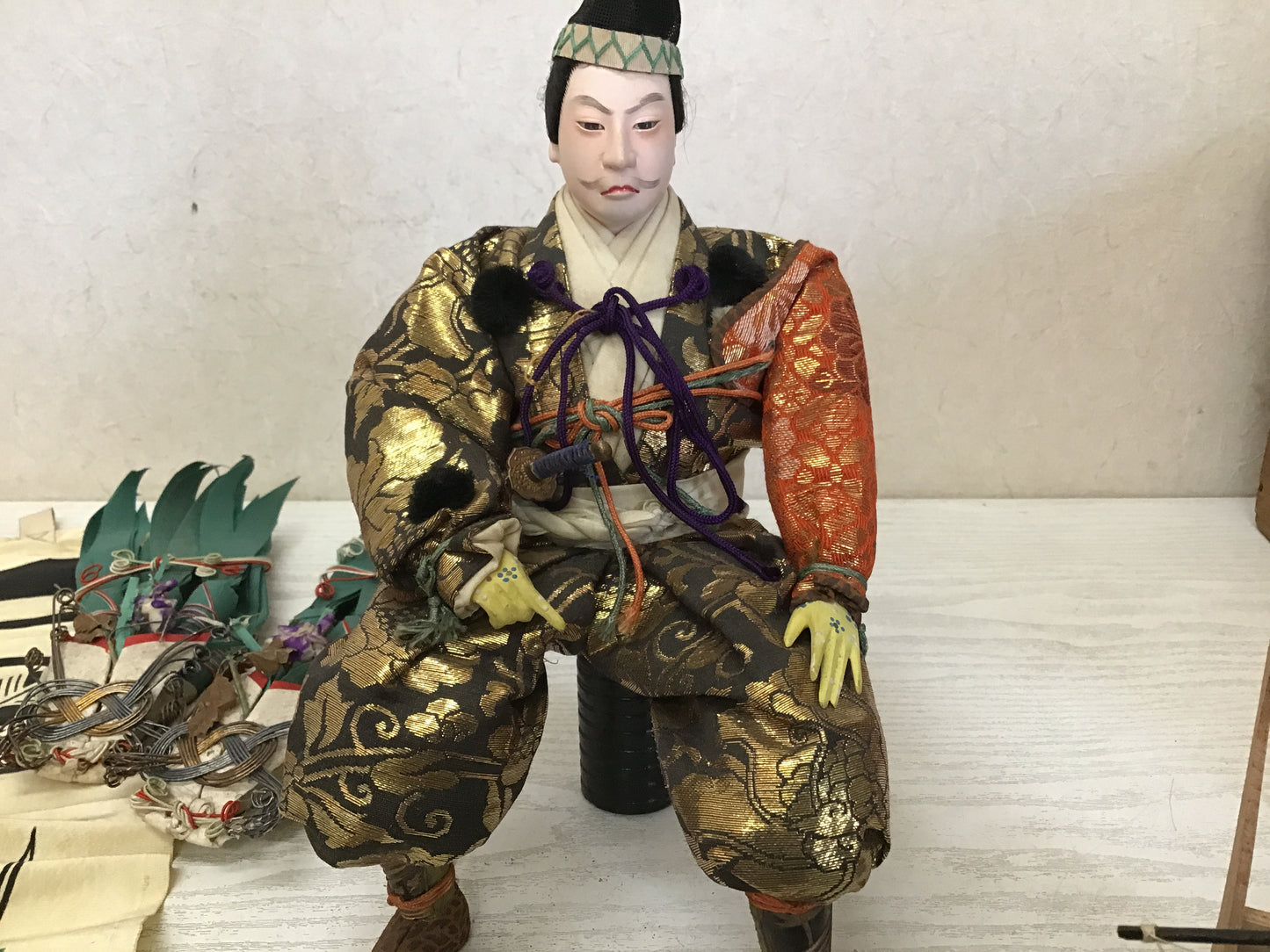 Y2478 NINGYO Boys' May Festival doll Samurai box Japanese vintage antique Japan