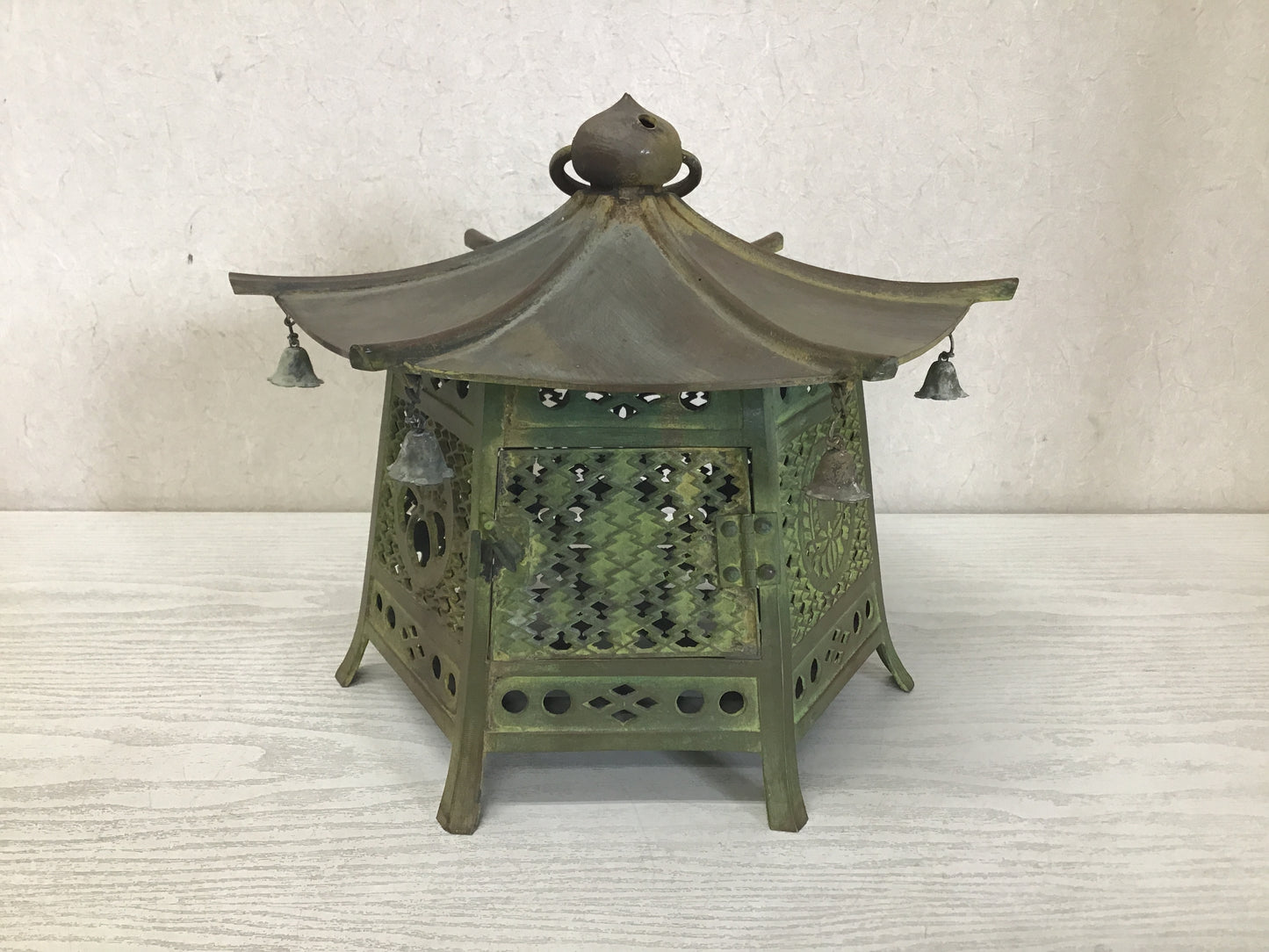Y2489 TOUROU Hanging Copper Lantern openwork home decor Japan antique interior