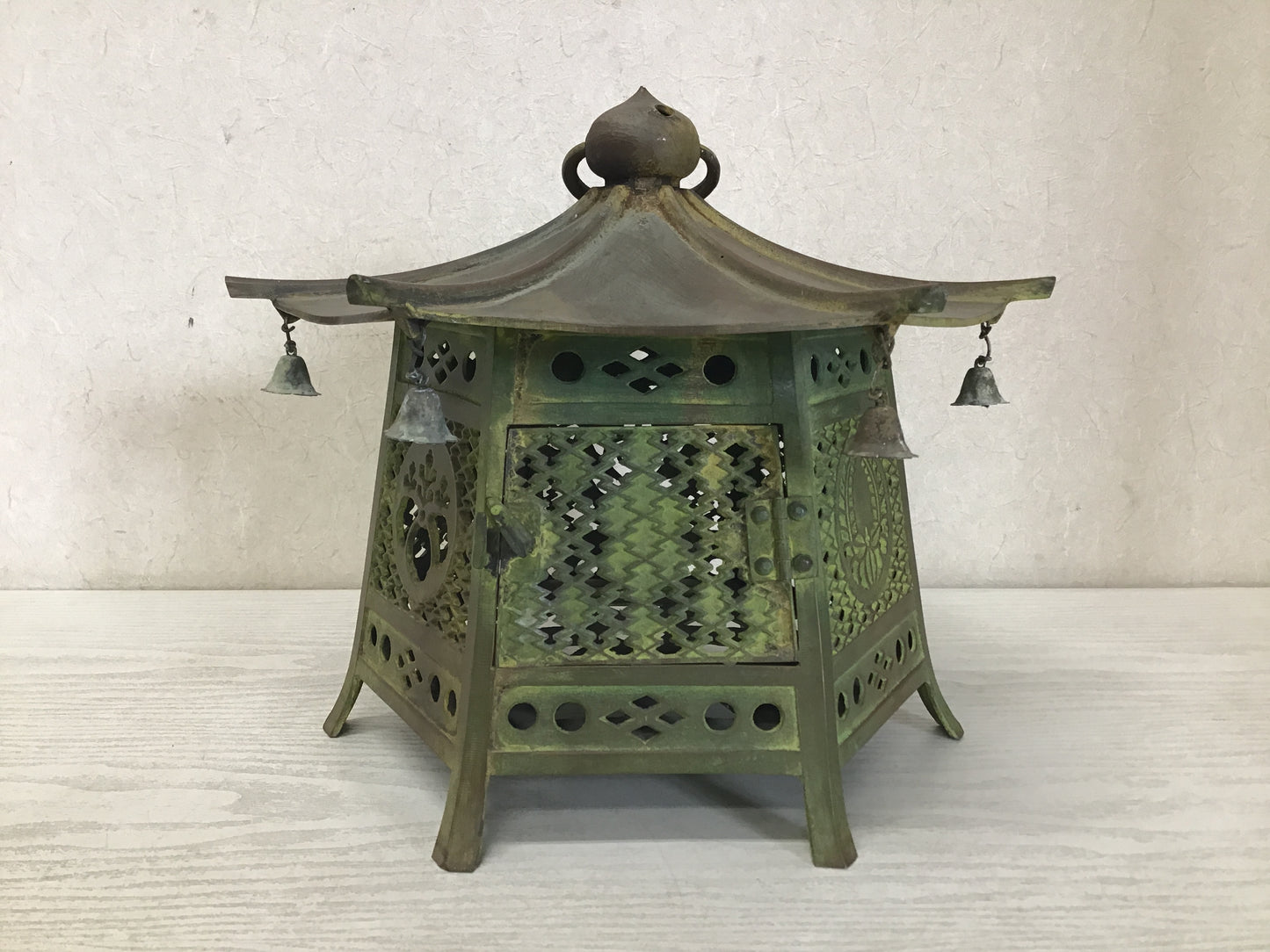 Y2489 TOUROU Hanging Copper Lantern openwork home decor Japan antique interior