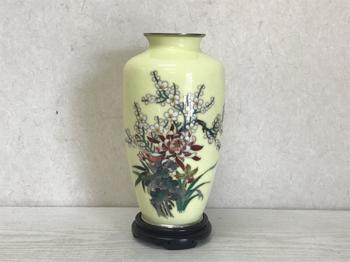 Y2491 FLOWER VASE Cloisonne box home decor interior Japan antique ikebana