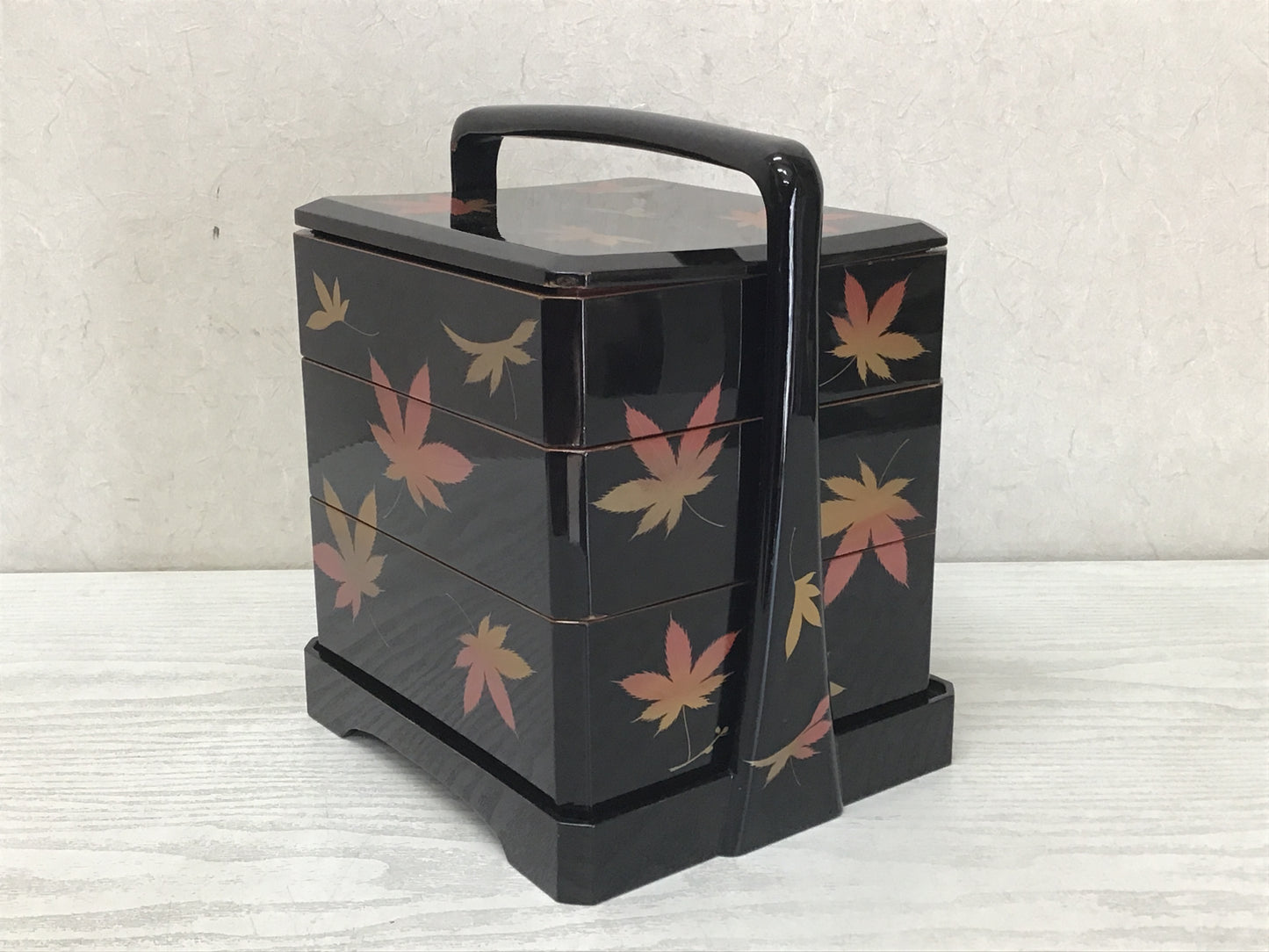 Y2507 BOX Lacquered autumn leaves Makie lacquer Japanese antique Japan vintage