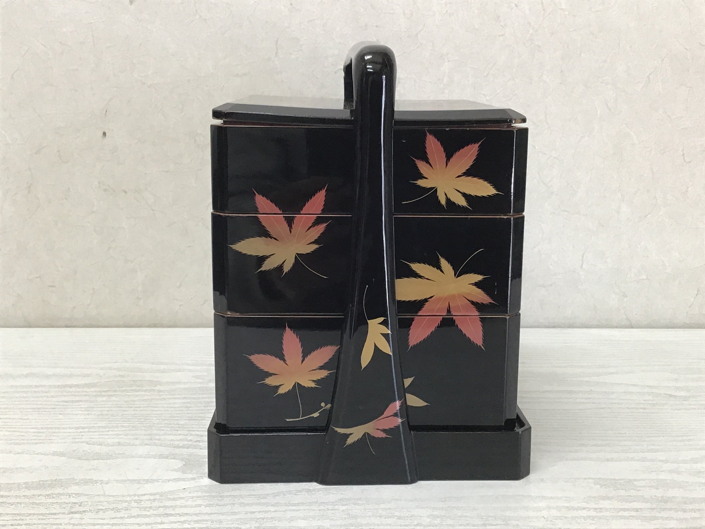 Y2507 BOX Lacquered autumn leaves Makie lacquer Japanese antique Japan vintage