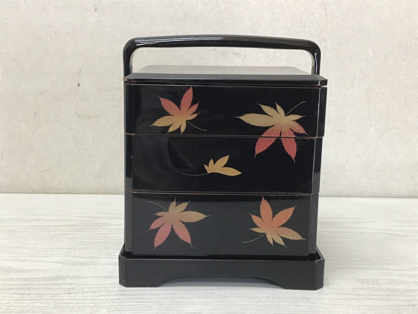 Y2507 BOX Lacquered autumn leaves Makie lacquer Japanese antique Japan vintage