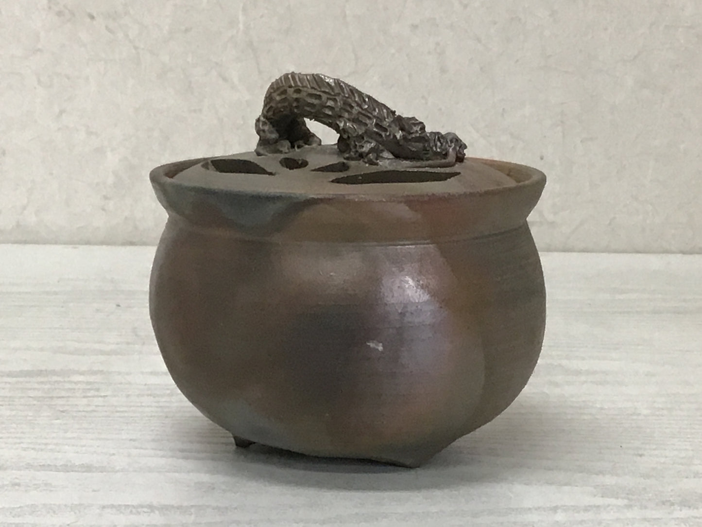 Y2546 KOURO Bizen-ware signed Japan antique Incense Burner fragrance aroma