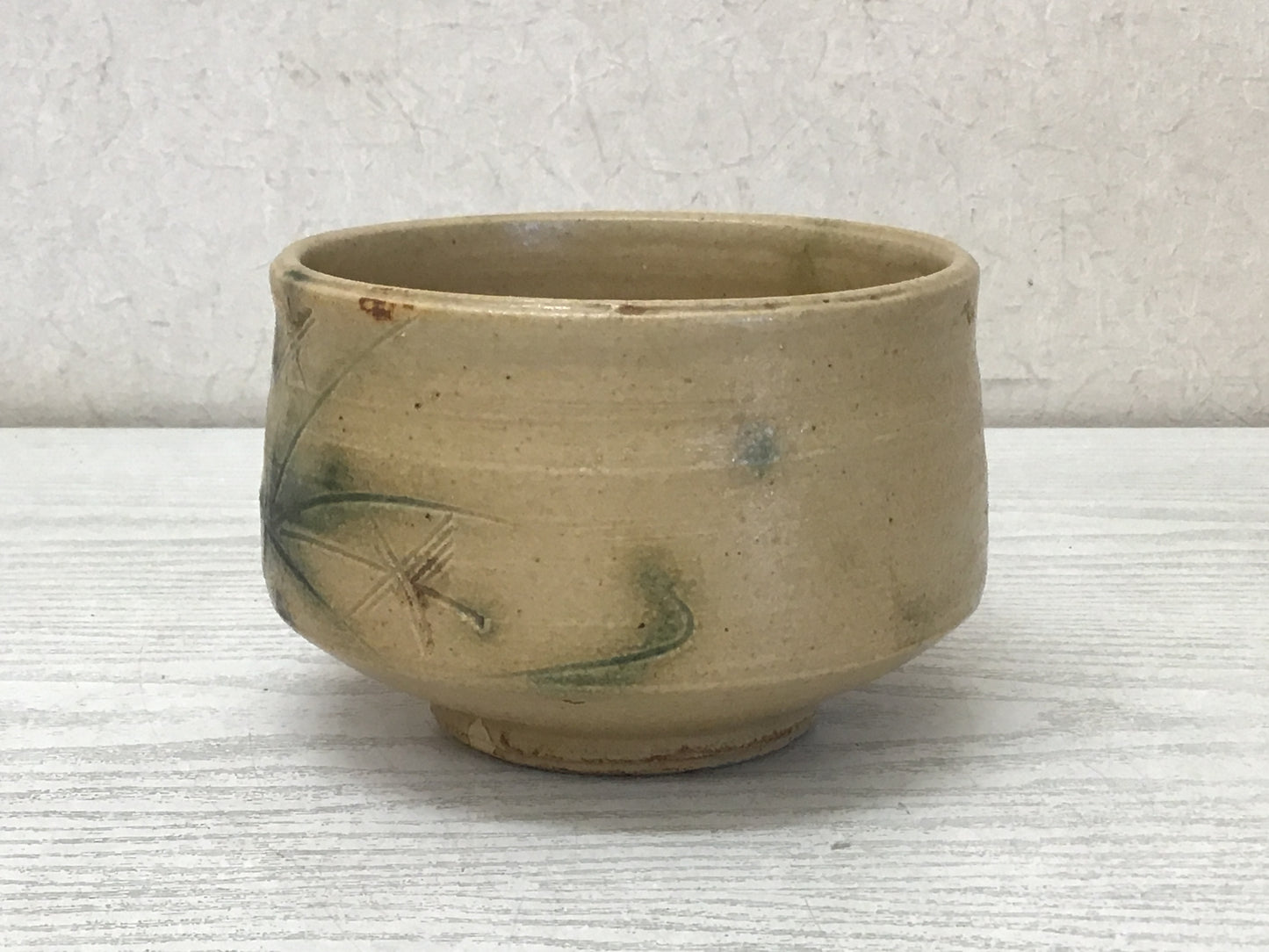 Y2574 CHAWAN Seto-ware Yellow signed box Japan tea ceremony antique pottery