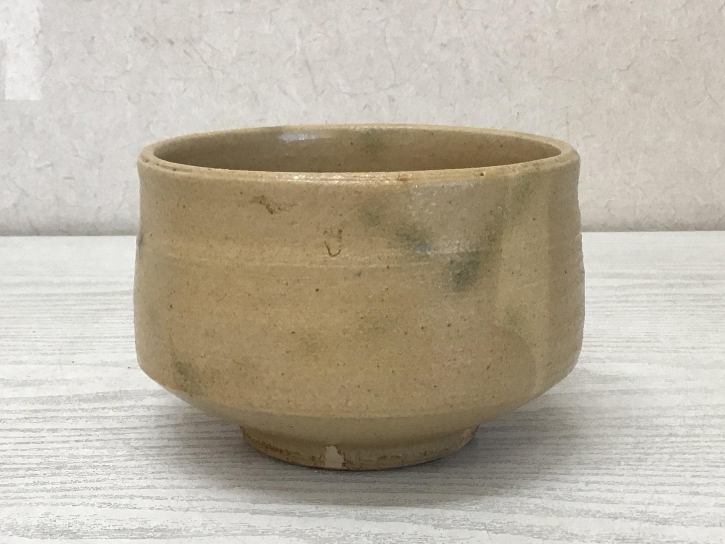 Y2574 CHAWAN Seto-ware Yellow signed box Japan tea ceremony antique pottery