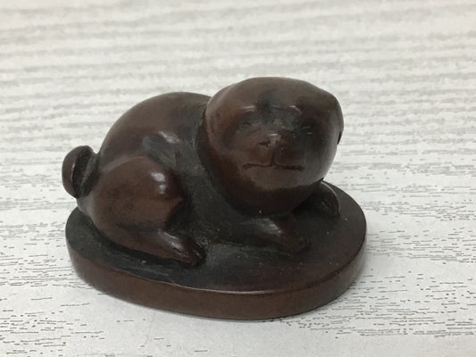 Y2623 NETSUKE Dog animal figure Japanese Traditional Antique accessory vintage