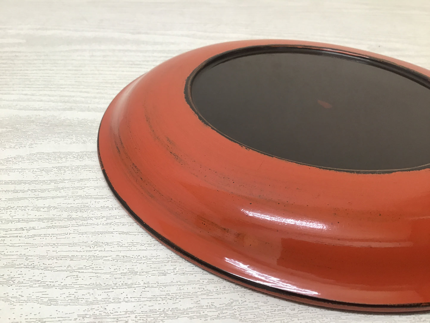Y2643 TRAY vermilion‐lacquered OBON OZEN server box Japan antique tableware