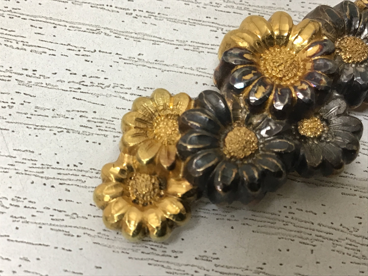Y2651 OBIDOME Metalwork flower K18 metal fittings JAPANESE KIMONO SASH CLIP