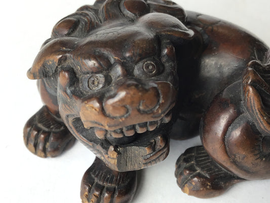 Y2688 NETSUKE Lion toggle ornament Japanese Traditional Antique accessory