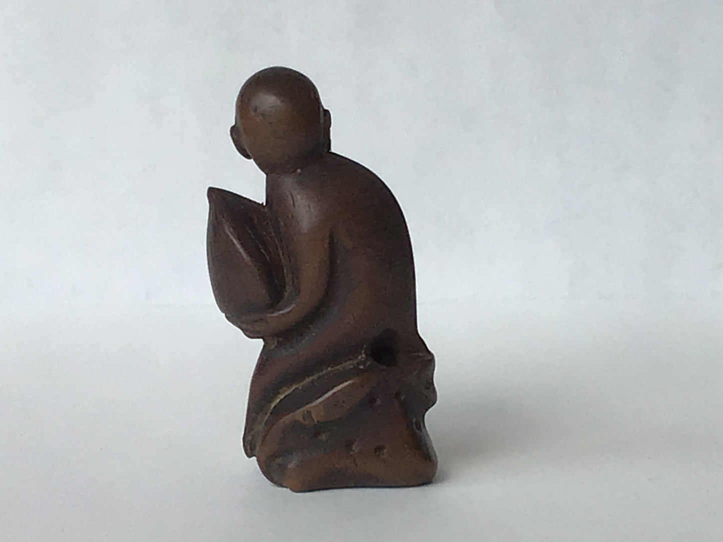 Y2689 NETSUKE Mokey wood carving toggle Japanese Traditional Antique accessory