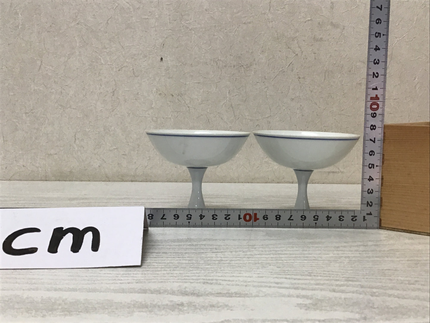 Y2727 CUP Kyo-ware pair glassware signed box Japanese antique tableware vintage
