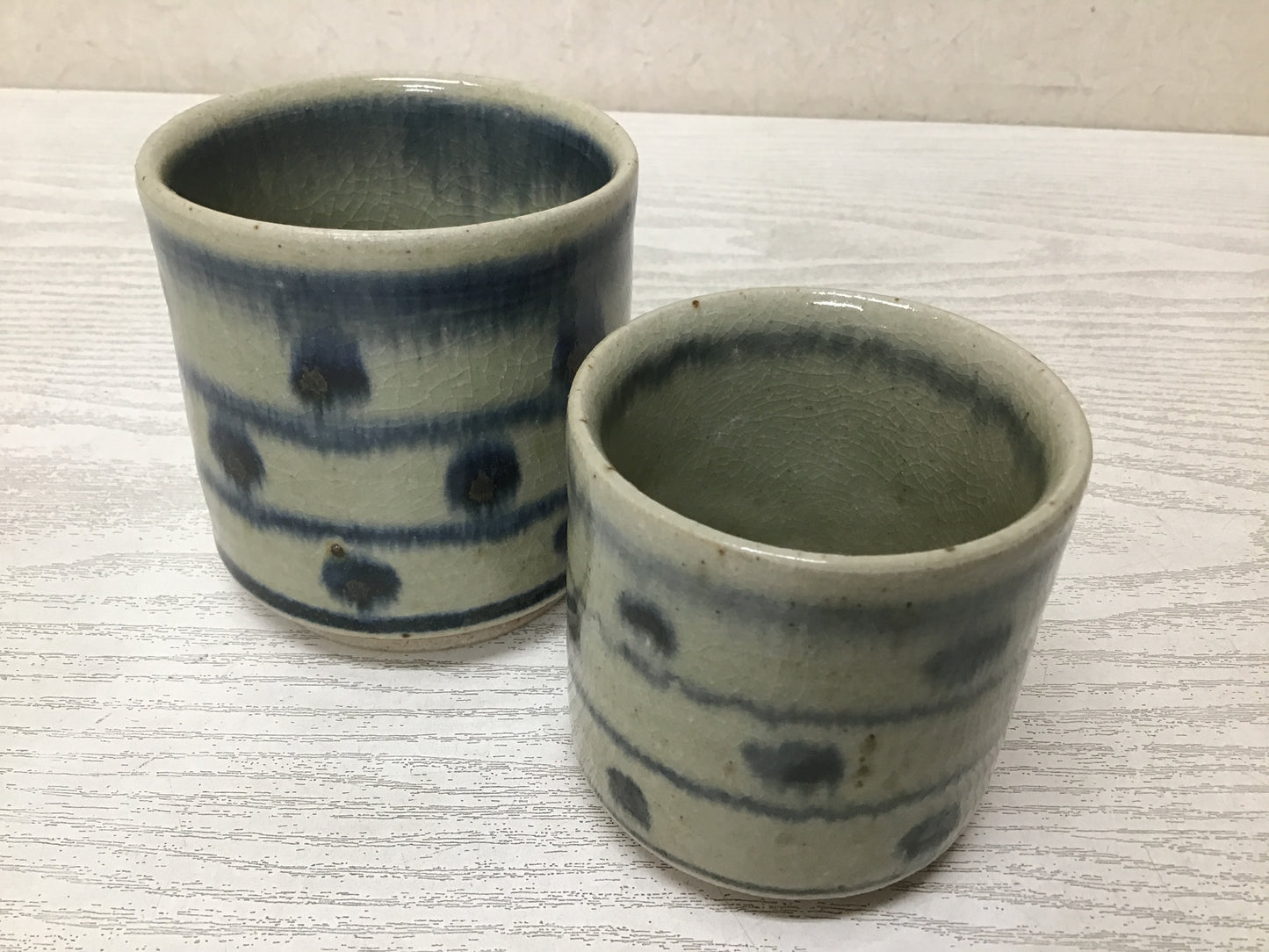 Y2730 YUNOMI Seto-ware cup signed box Japanese pottery antique vintage tableware