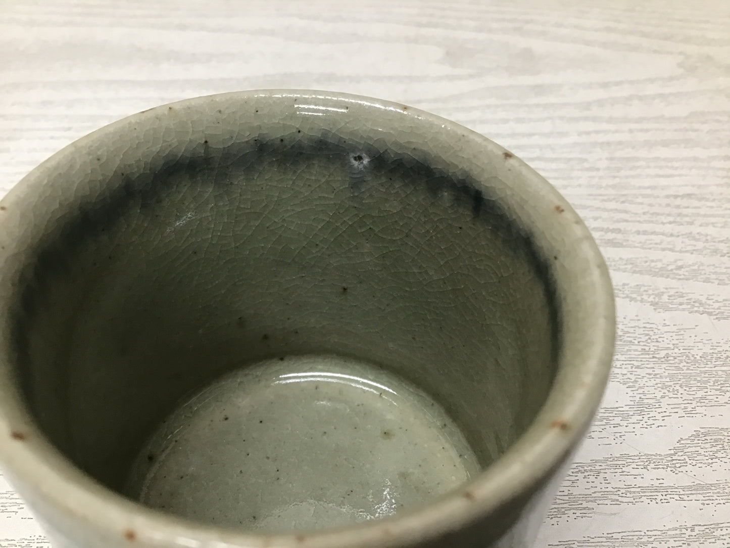 Y2730 YUNOMI Seto-ware cup signed box Japanese pottery antique vintage tableware