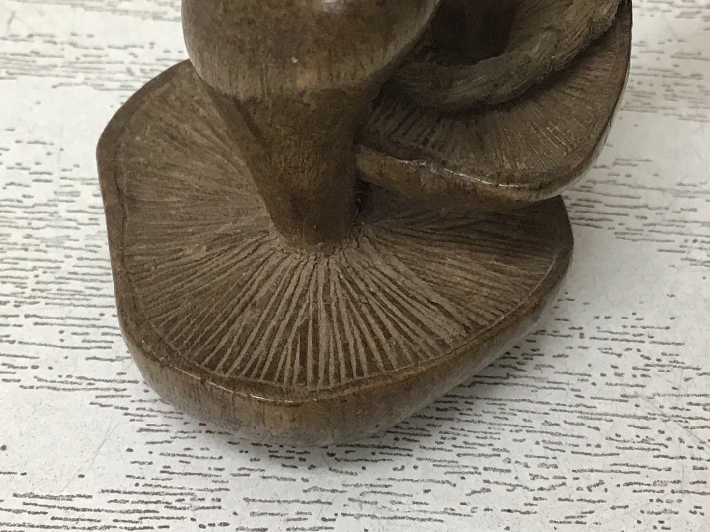 Y2742 NETSUKE Wood carving Mushroom Japan Traditional Antique vintage accessory