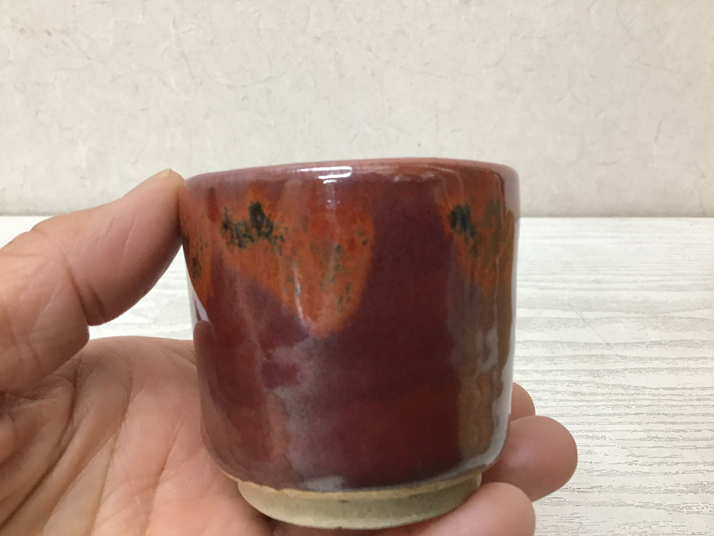 Y2764 CHAWAN Seto-ware sake cup signed box Japanese bowl pottery Japan antique