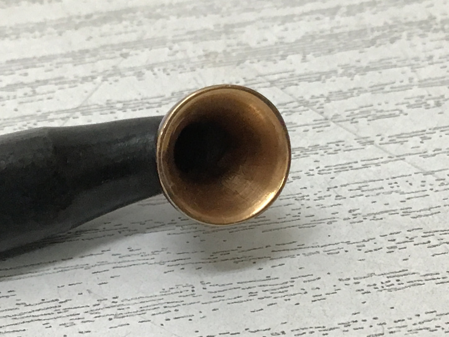 Y2769 TOBACCO Metalwork Kiseru smoking pipe Gold rim Inlay Japanese antique