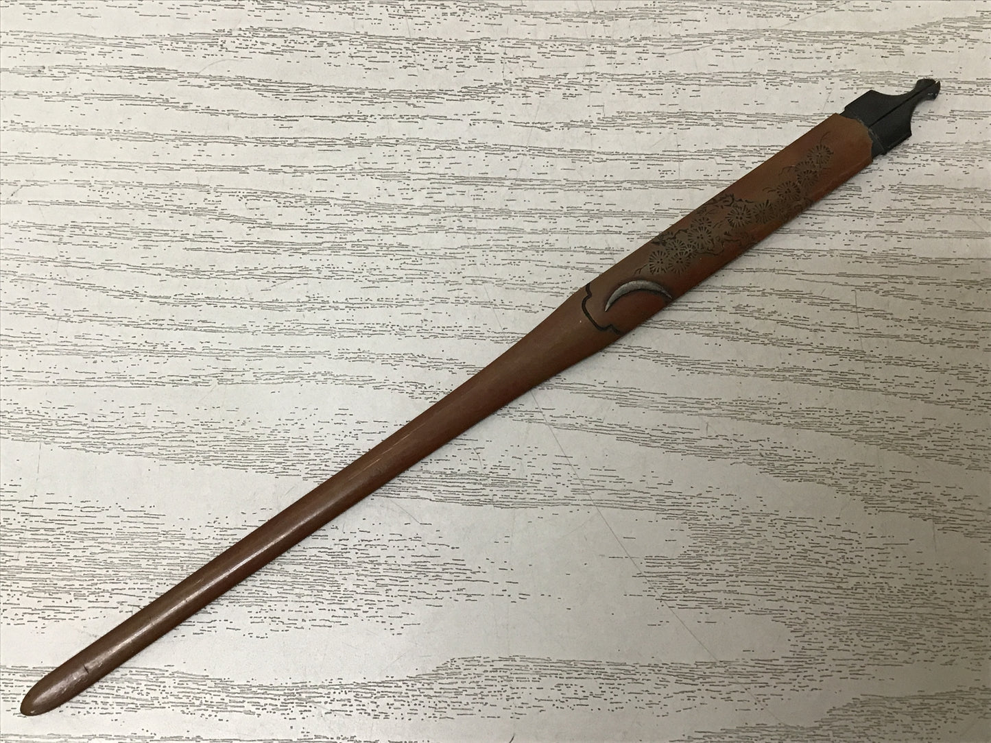 Y2770 KOUGAI  Split accessory sword sheath Crescent moon Inlay Japanese samurai