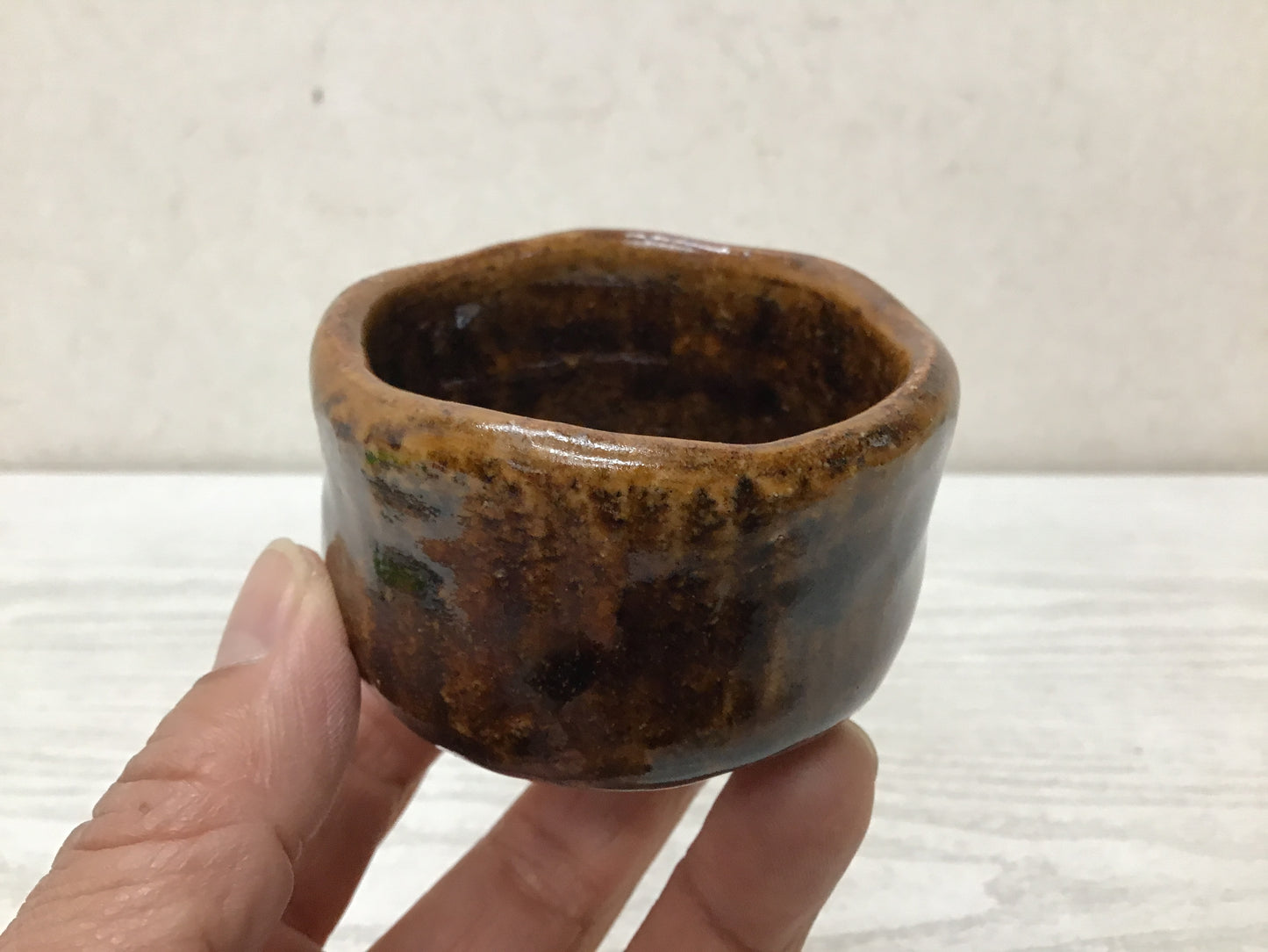 Y2791 CHAWAN Ohi-ware sake cup box 10th Toshiro Ohi Japanese bowl pottery Japan
