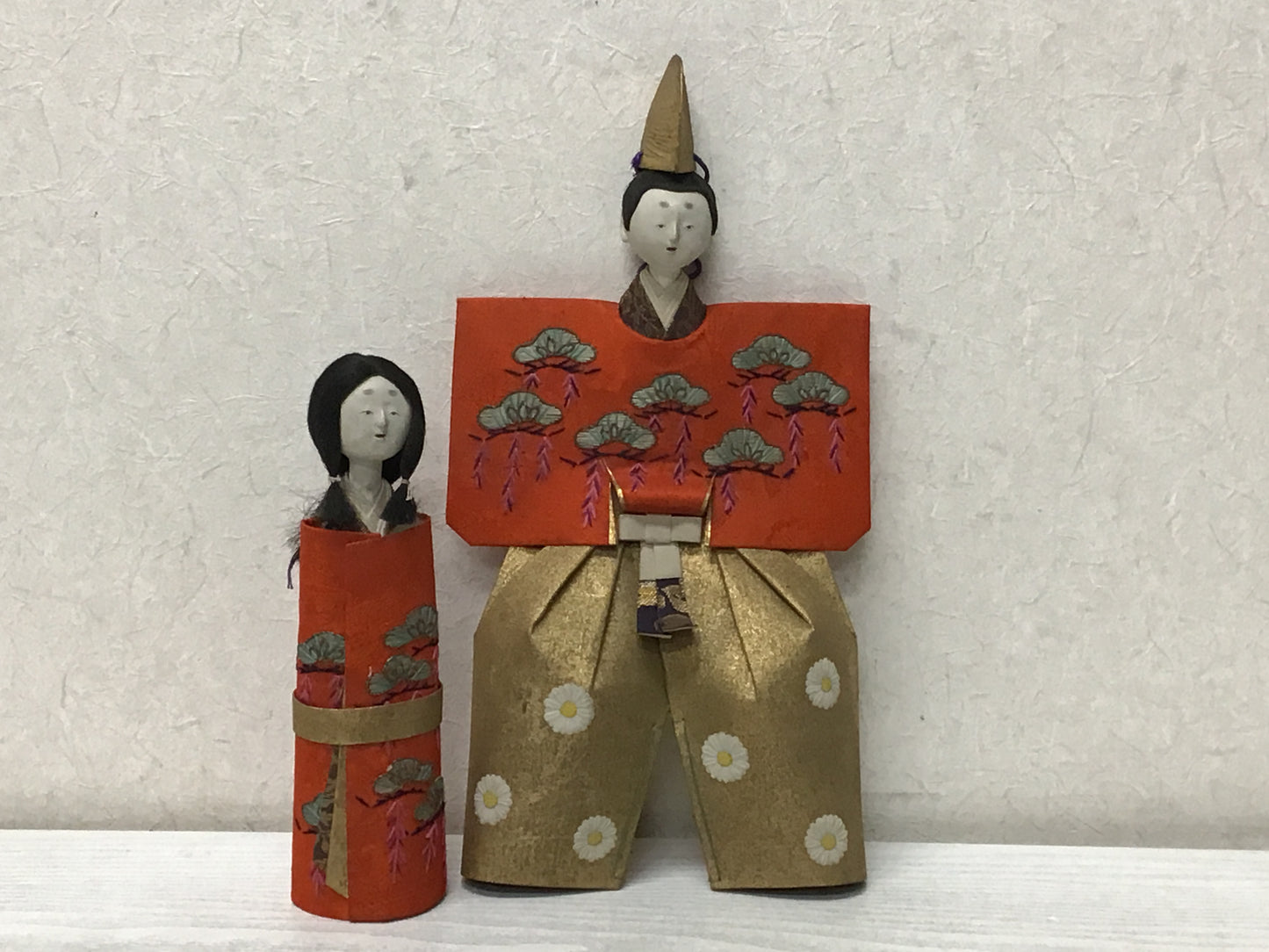 Y2819 NINGYO Japanese standing Hina doll box vintage antique figure figurine