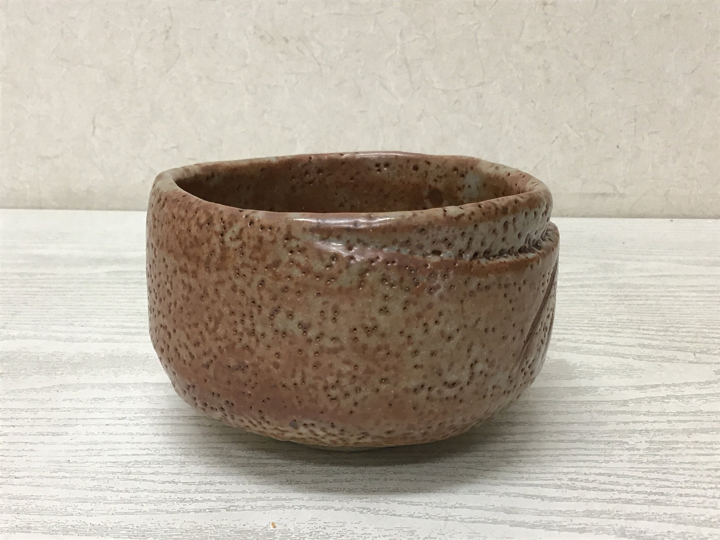 Y2823 CHAWAN Shino-ware signed box Japan tea ceremony bowl antique vintage