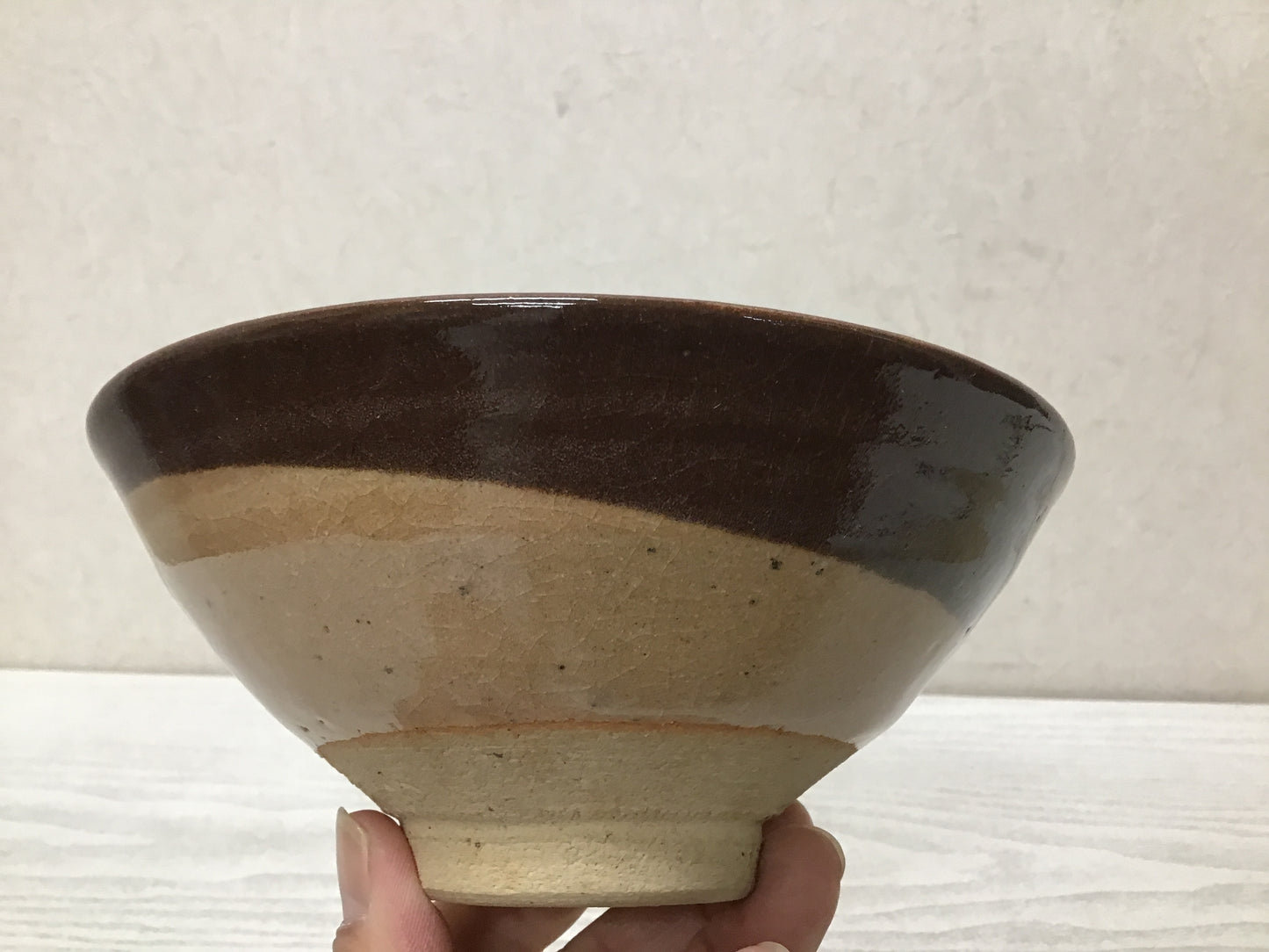 Y2845 CHAWAN Seto-ware signed box Japan tea ceremony bowl antique vintage
