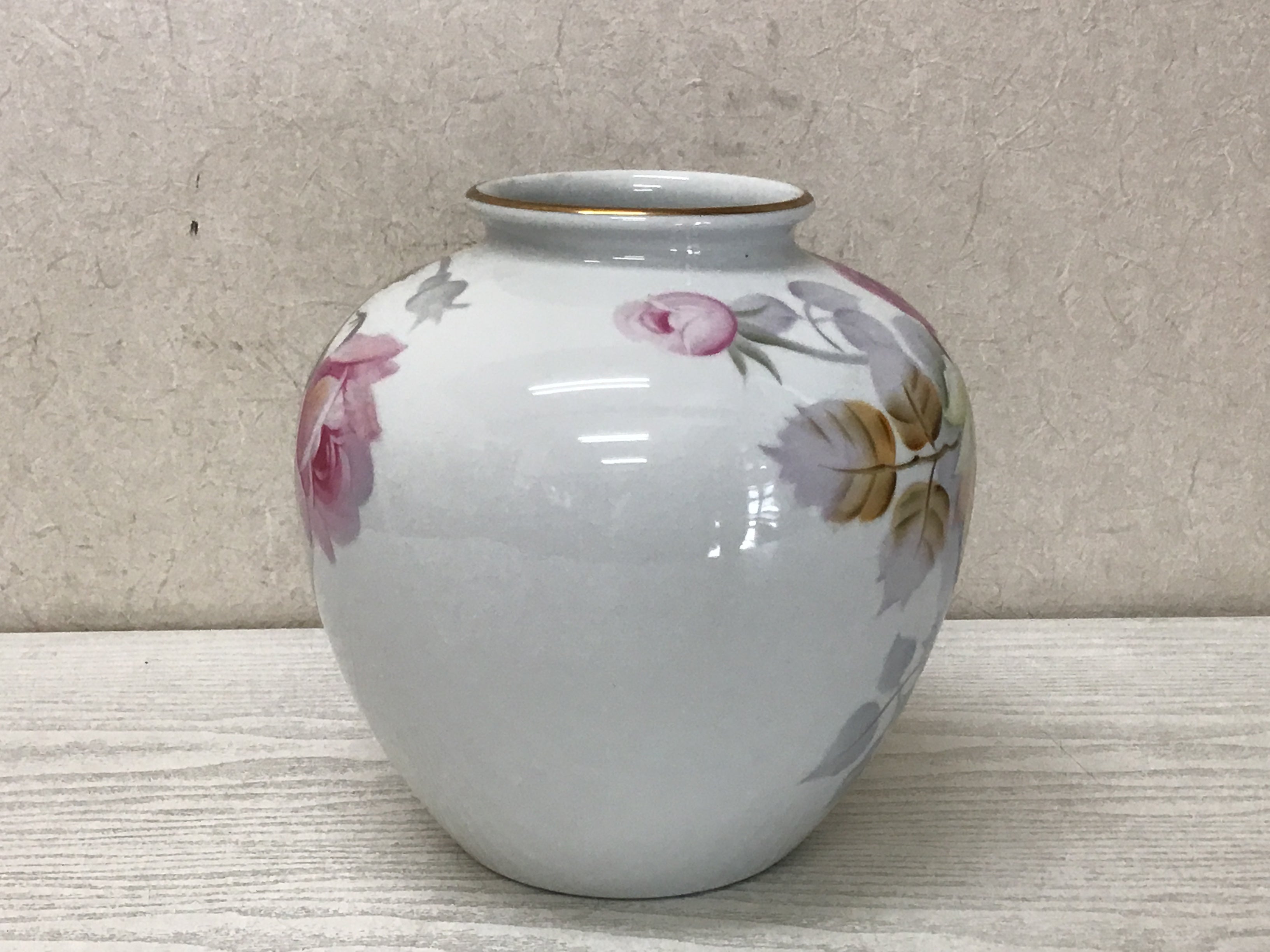 辰砂】花瓶 薔薇画 Noritake Studio Collection ノリタケ 【SALE／57