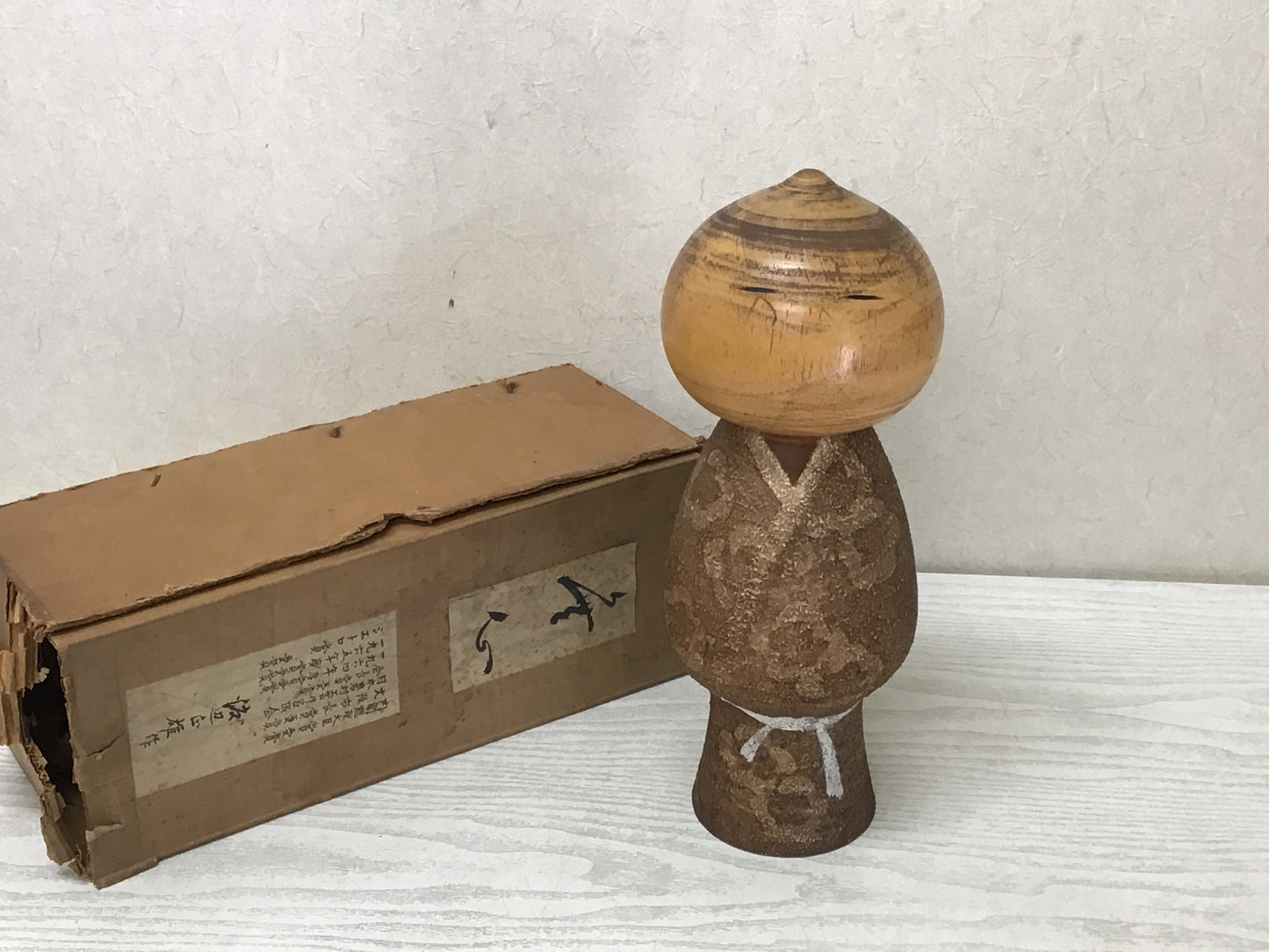 Y2851 NINGYO Kokeshi figure Masao Watanabe box Japanese vintage doll antique