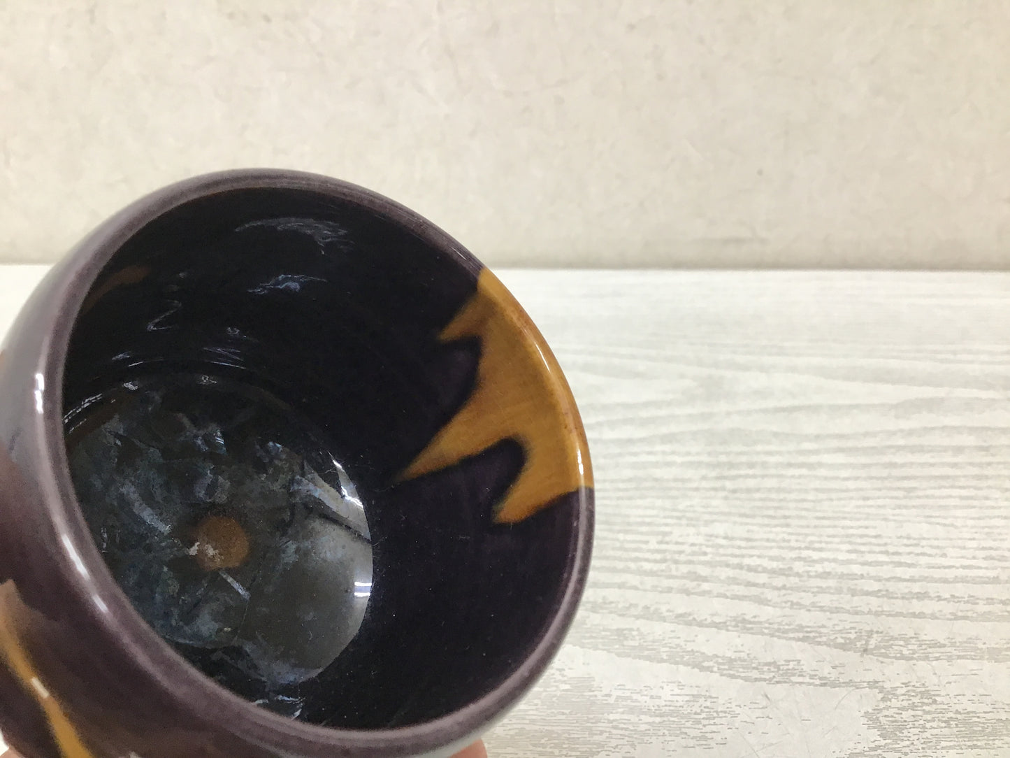Y2873 CHAWAN Kutani-ware sake cup signed box Japanese bowl pottery Japan antique