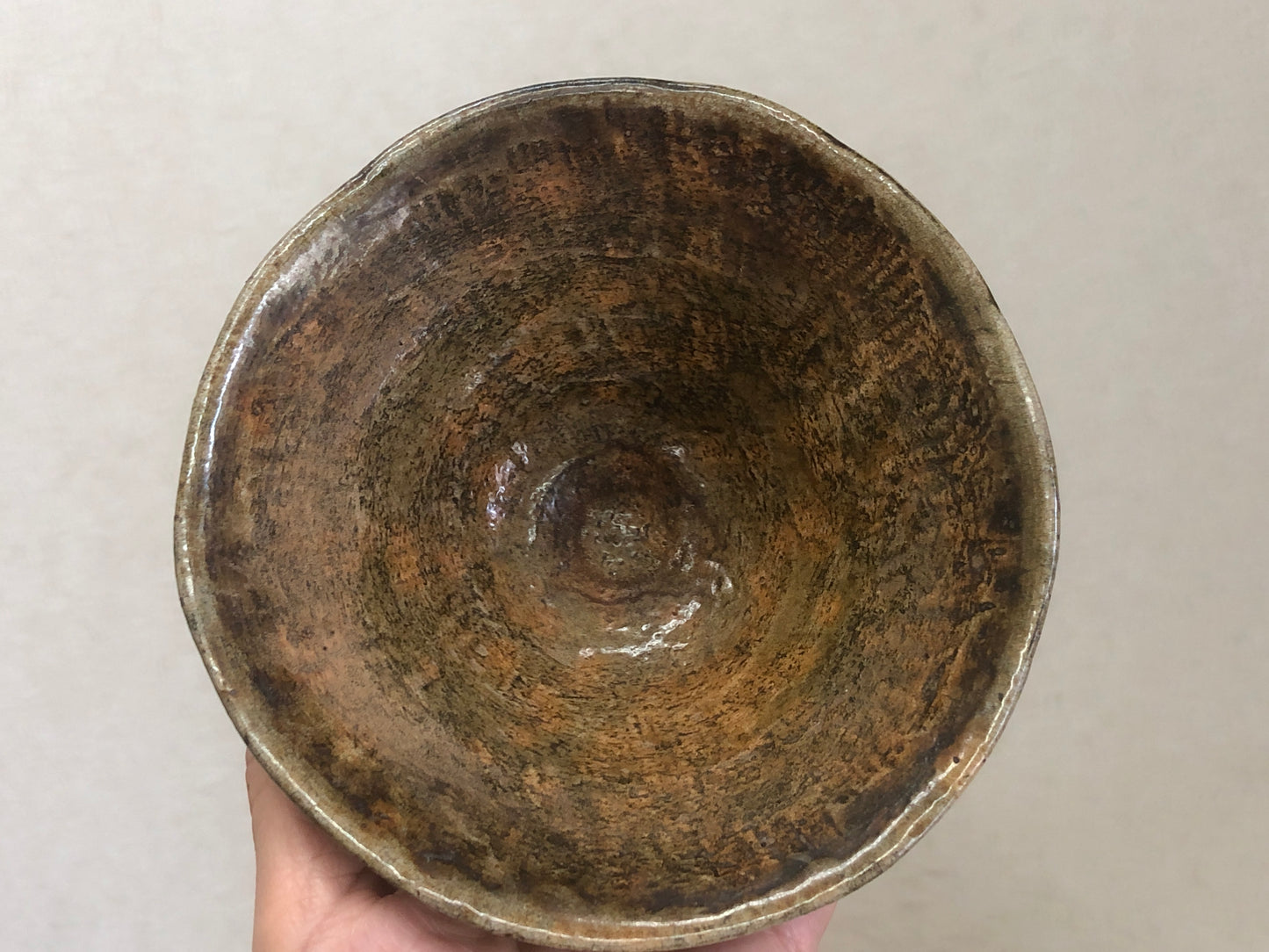 Y2914 CHAWAN Raku-ware signed box Japan tea ceremony bowl antique vintage