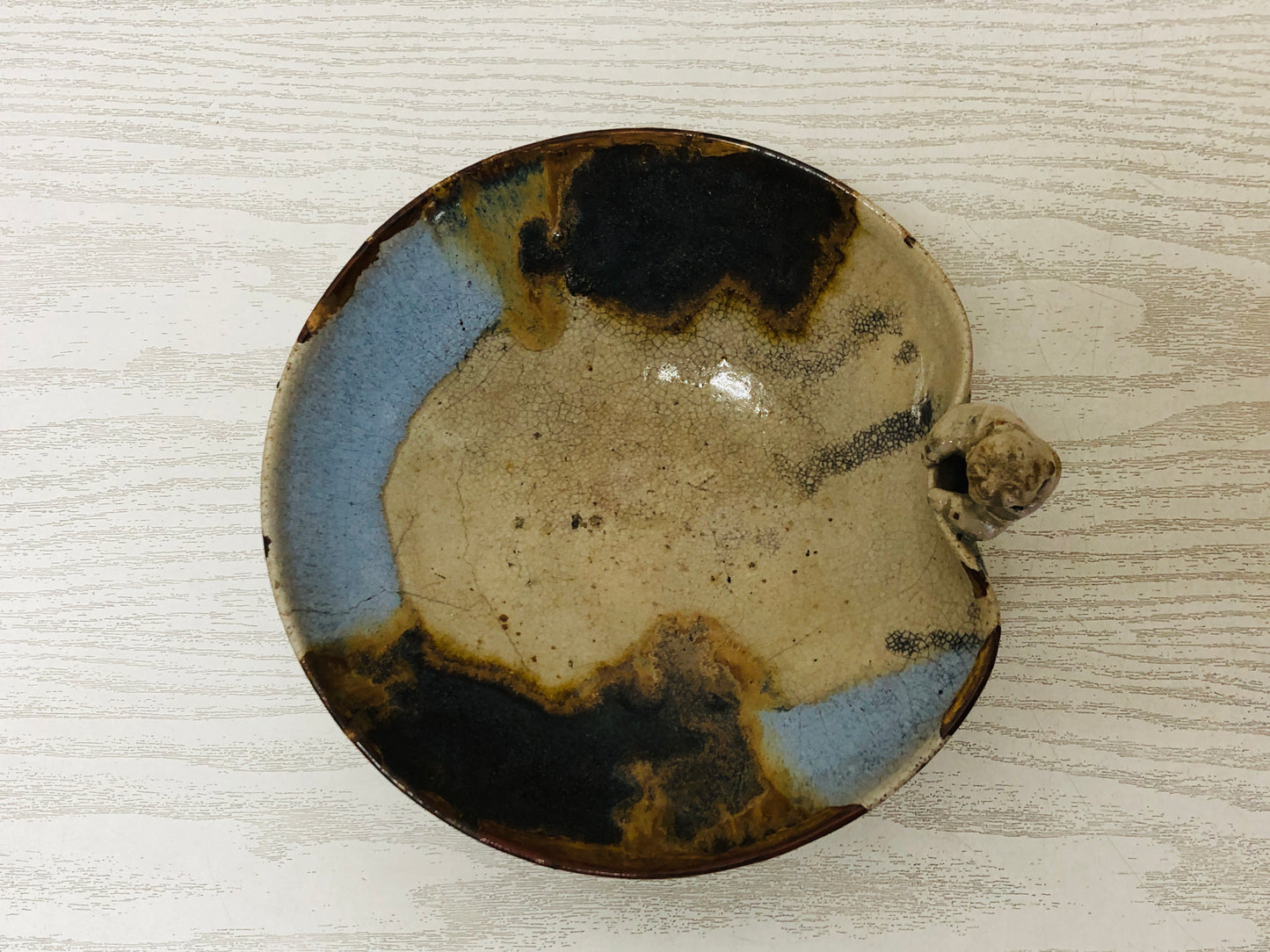 Y2942 CHAWAN Seto-ware kintsugi confectionery bowl box child decor Japan antique