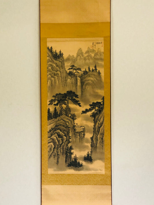 Y2952 KAKEJIKU Landscape signed China hanging scroll wall decor interior