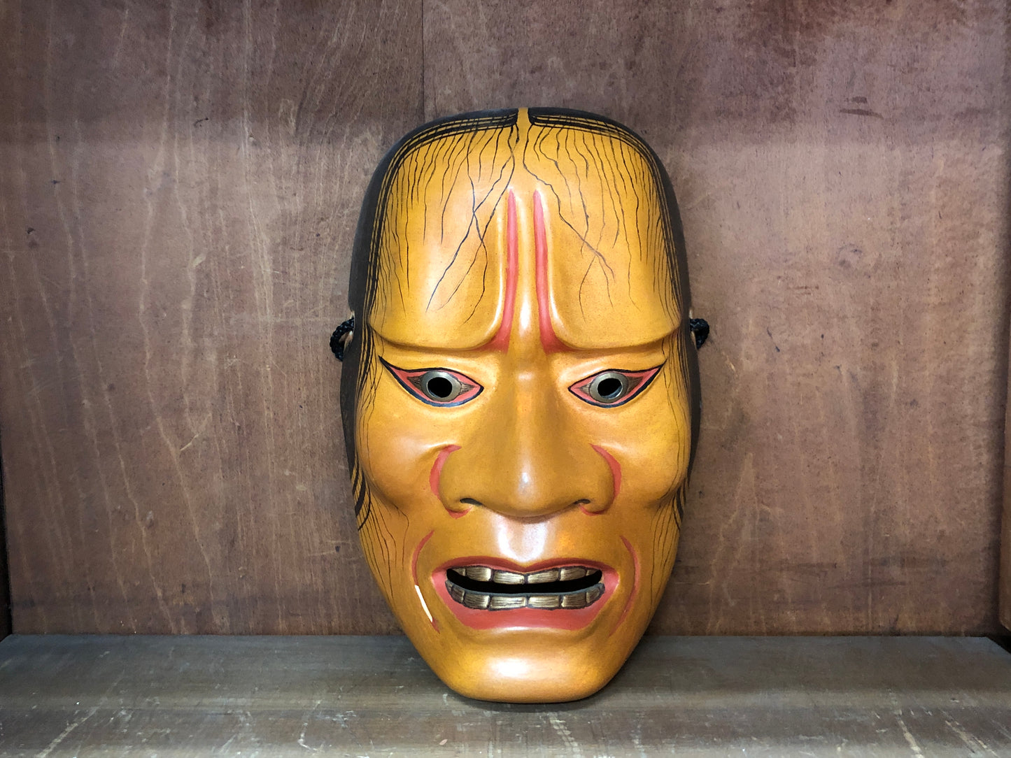 Y3009 NOH MASK wood carving Hashi Hime Japan antique dance drama omen men