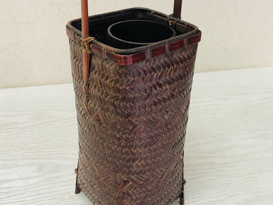 Y3030 FLOWER VASE Bamboo Basket box Japan ikebana home decor interior