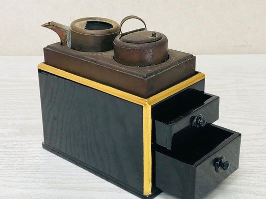 Y3034 Buddhist Altar Equipment Torch box candle light container Japan antique