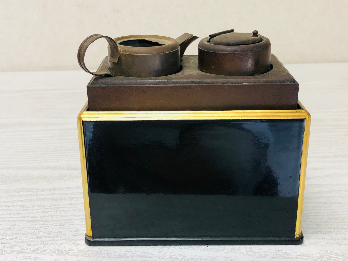 Y3034 Buddhist Altar Equipment Torch box candle light container Japan antique