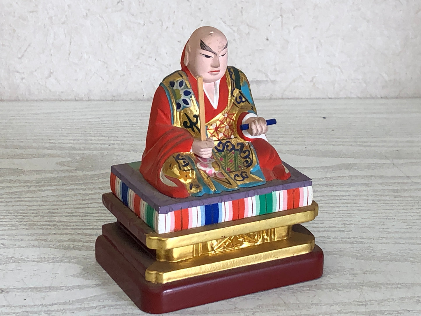 Y3051 STATUE wood carving Buddha color figure figurine Japan vintage antique