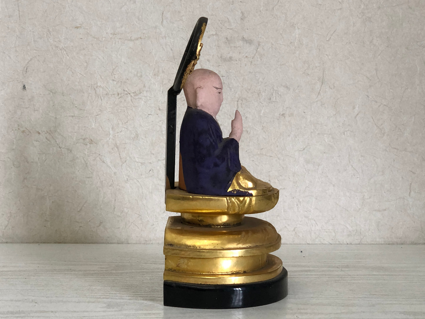 Y3052 STATUE wood carving Jizo Bodhisattva figure figurine Japan vintage antique