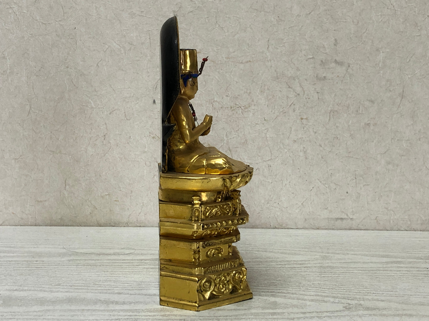 Y3062 STATUE wood carving Dainichi Buddha Mahavairocana figure Japan antique