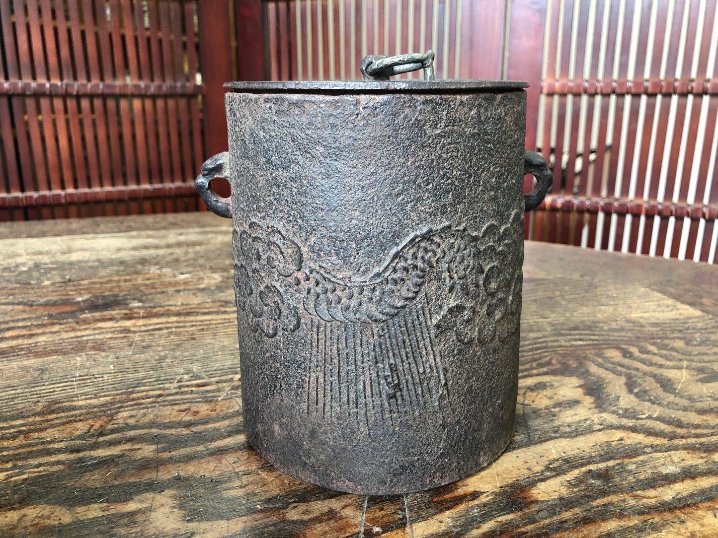 Y3073 CHAGAMA Iron Cloud Dragon pattern box Japanese Tea Ceremony teapot