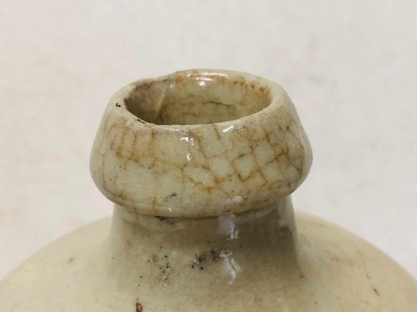 Y3081 CHOUSHI pottery Sake Bottle pot container Japanese antique vintage