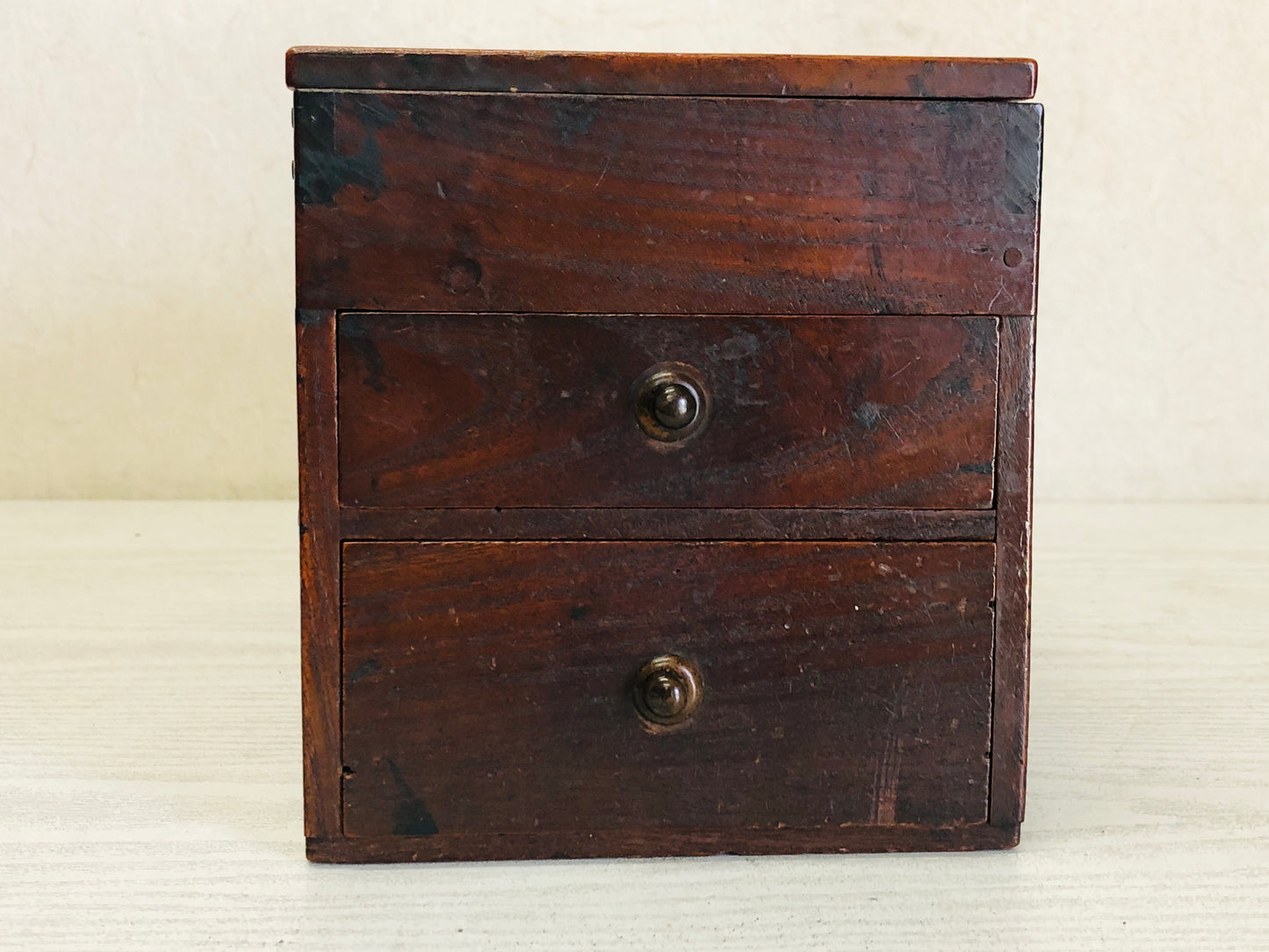Y3089 BOX Zelkova Suzuri Box storage Meiji era decor Japanese antique vintage