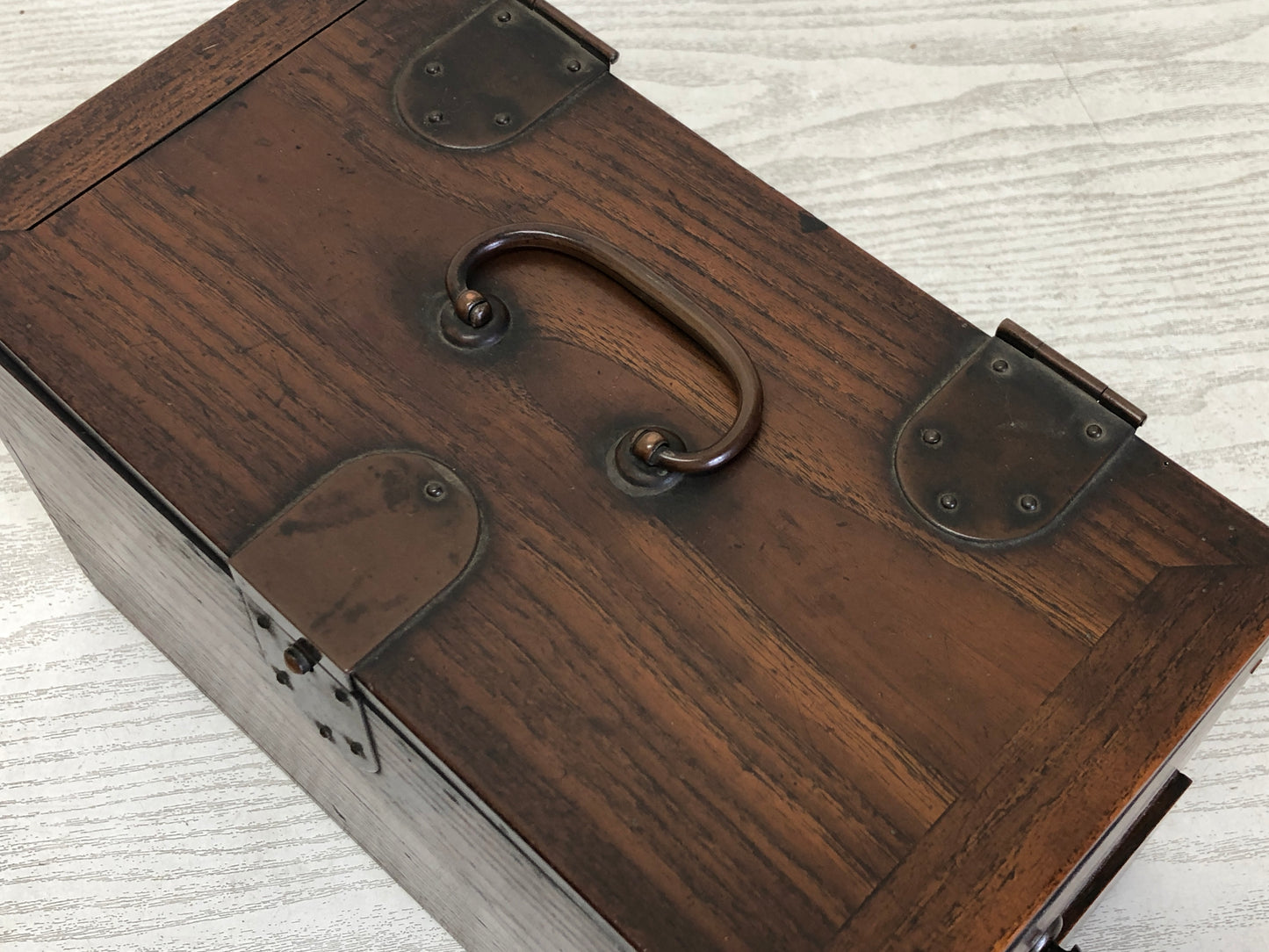 Y3089 BOX Zelkova Suzuri Box storage Meiji era decor Japanese antique vintage