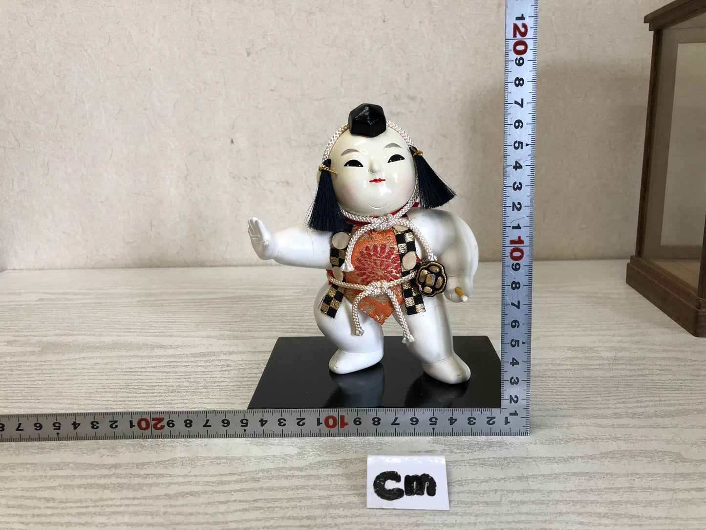Y3154 NINGYO Kaga Doll Shouzan glass case Japan vintage antique figure figurine