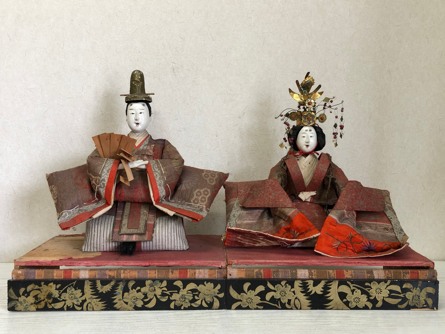 Y3156 HINA DOLL Emperor figure figurine Meiji period Japanese antique vintage
