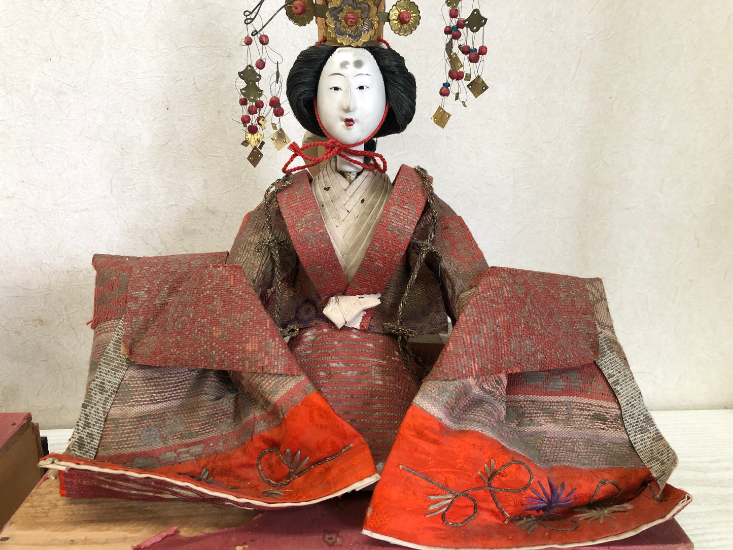 Y3156 HINA DOLL Emperor figure figurine Meiji period Japanese antique vintage